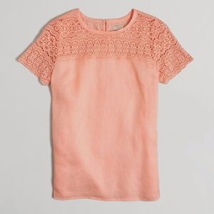 Linen Eyelet Boxy Tee by J. Crew Factory